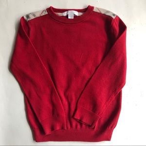 Burberry Red 100% cotton boys sweater size 4